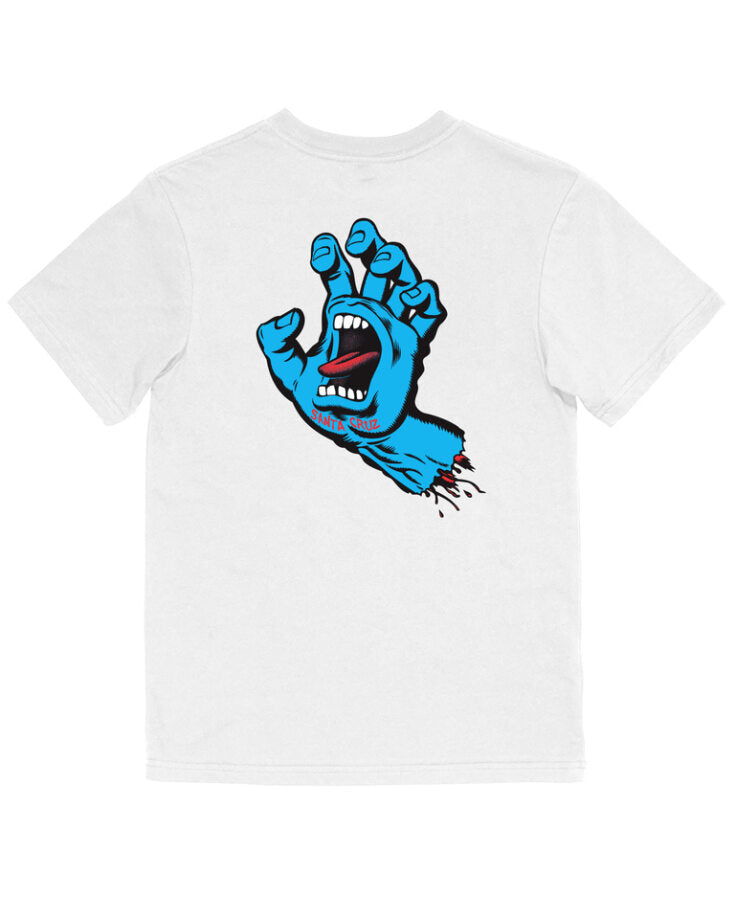 Santa Cruz Opus Screaming Hand Youth Tee in white from back