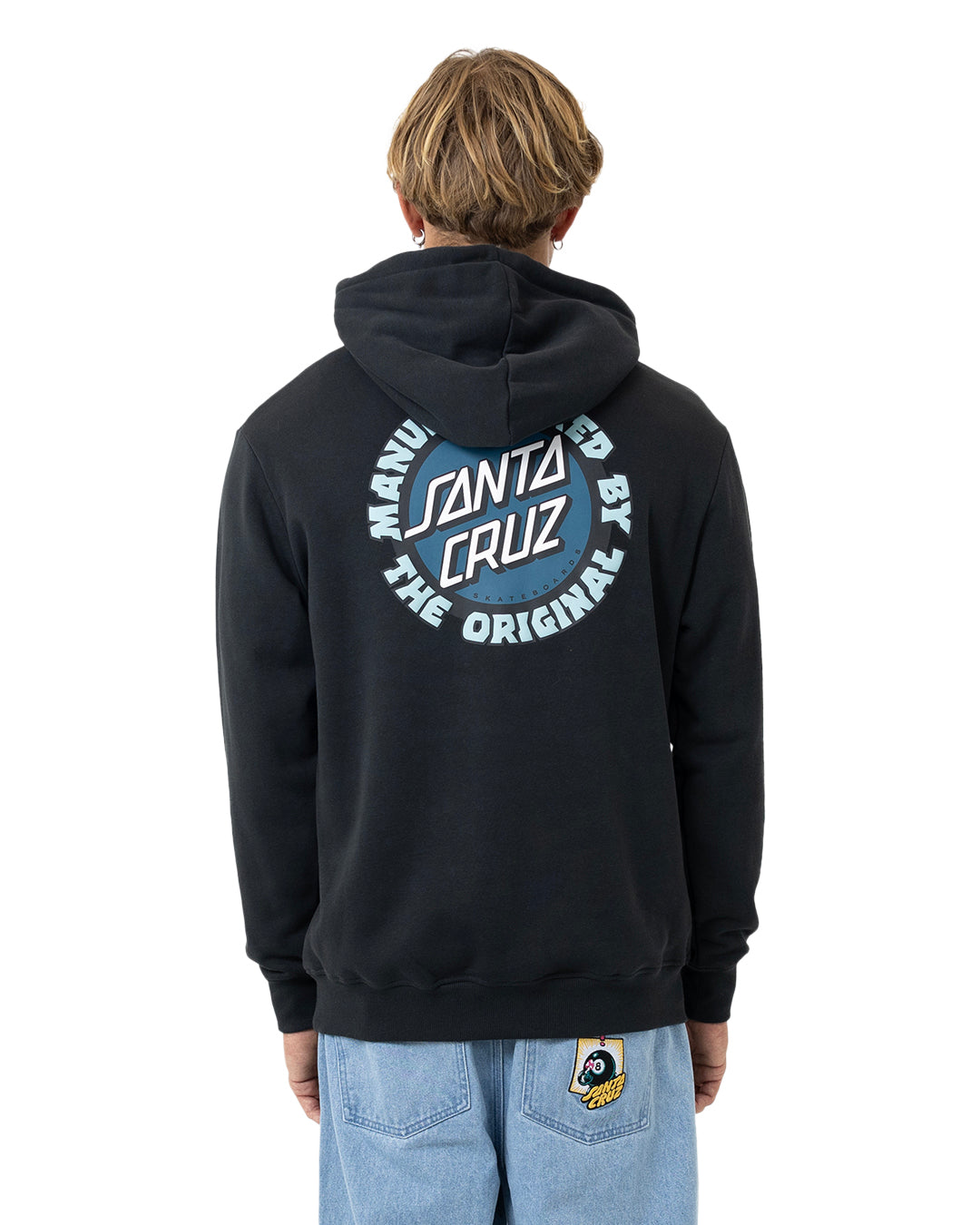 Santa Cruz Speed MFG Dot Puff Hoodie in black from rear