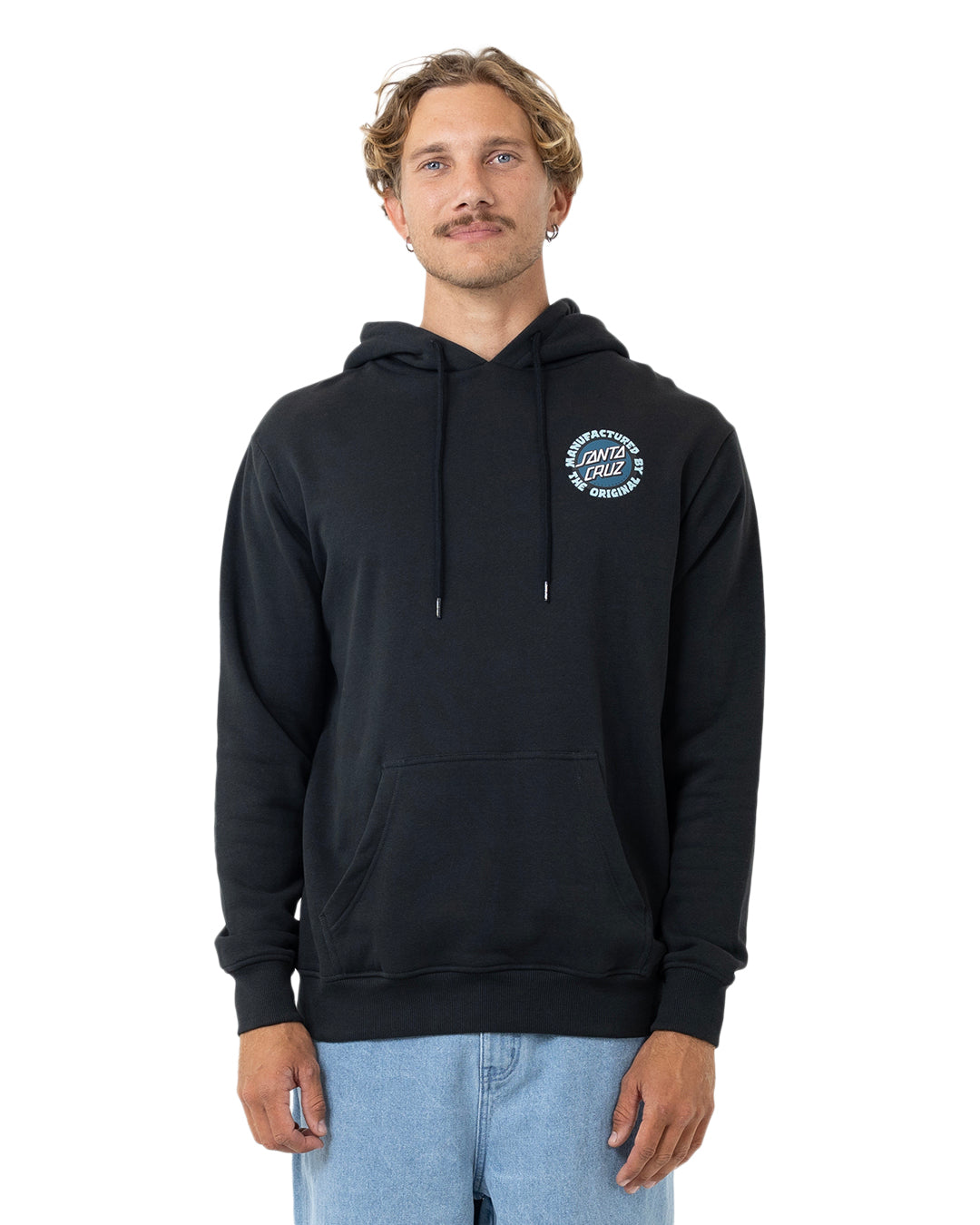 Santa Cruz Speed MFG Dot Puff Hoodie in black from front