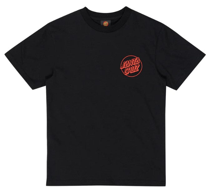Santa Cruz Youth Opus Screaming Hand T-Shirt in black from rear