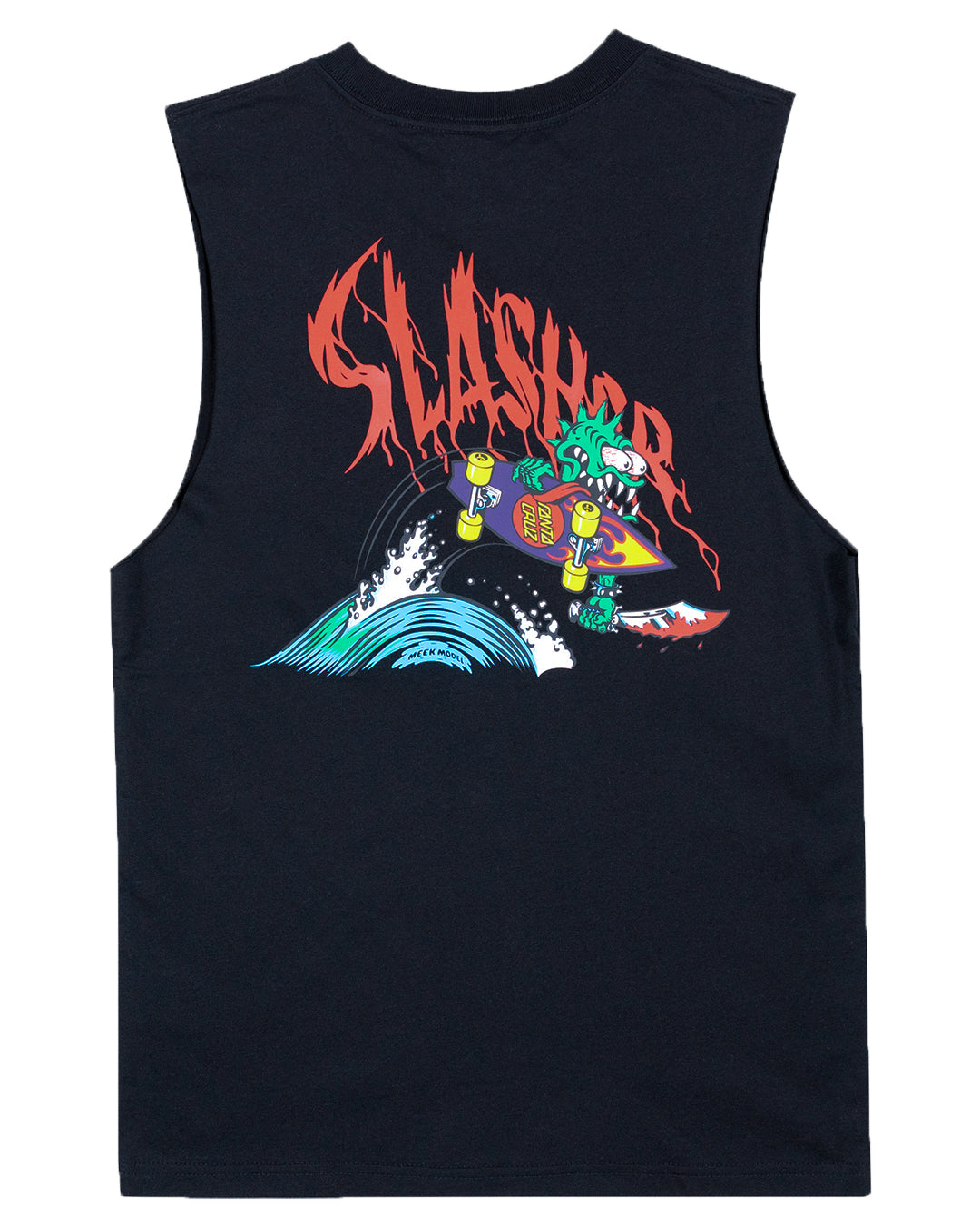 Santa Cruz Youth SC Meek OG Slasher Muscle tee with skating green monster