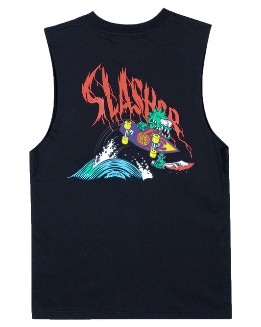Santa Cruz Youth SC Meek OG Slasher Muscle tee with skating green monster