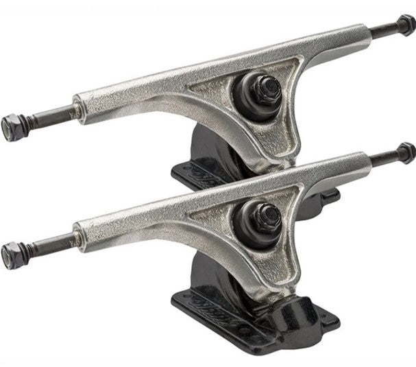 Slant Longboard 180mm Inverted Skate Truck Set in raw with black colourway