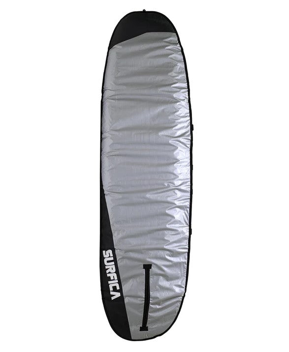Surfica 7'6 Longboard Boardbag in silver from bottom
