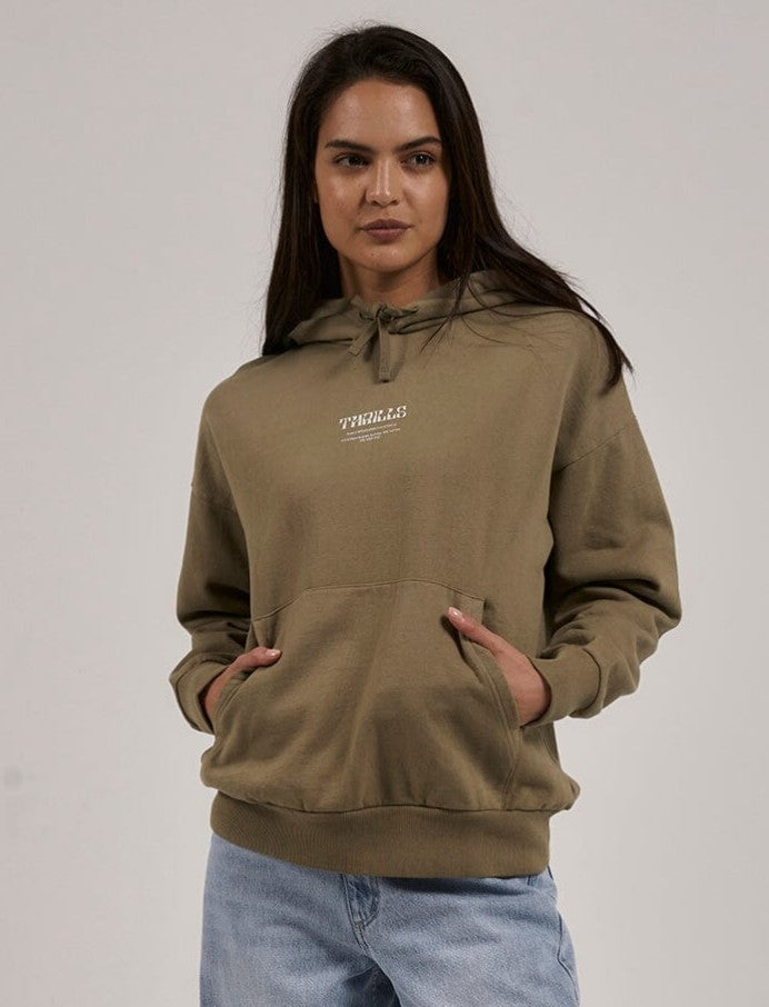 Thrills High Standards Fleece Hood in aloe from front