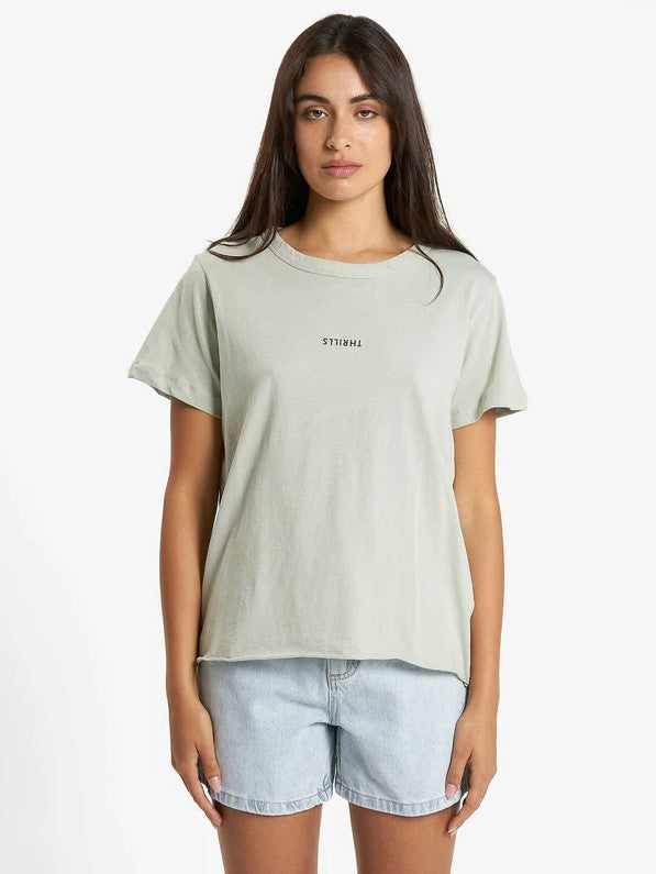 Thrills Minimal Thrills Relaxed Tee in sage grey on model