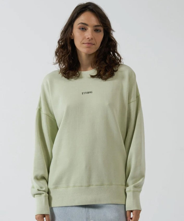 Thrills Minimal Thrills Slouch Crew in pistachio colourway