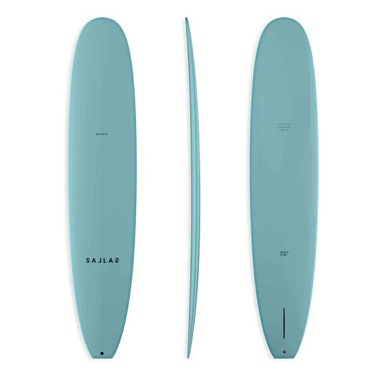 Thunderbolt Silver 9'2 Waikiki Premium Epoxy Longboard blue