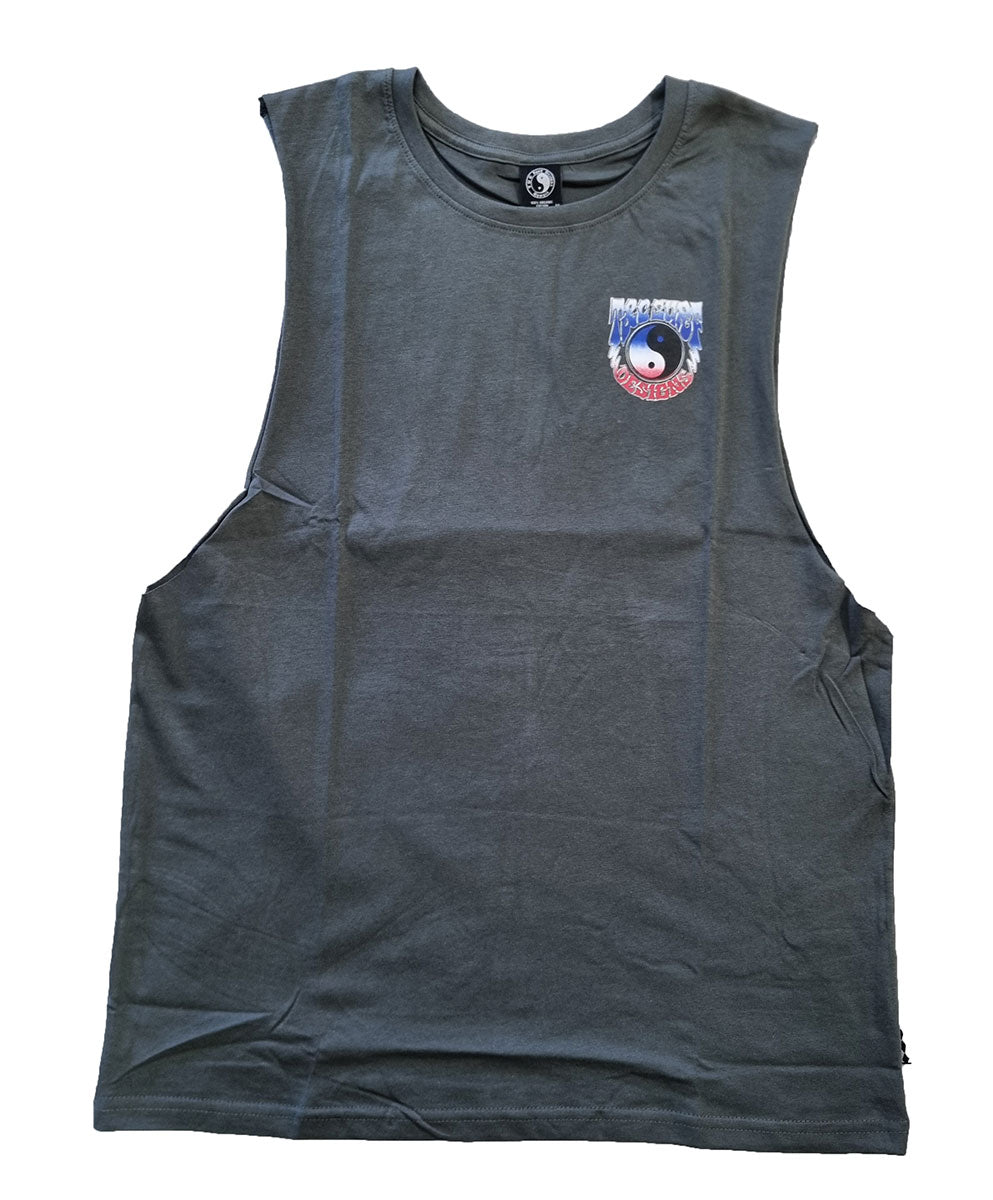 Town and Country Firebolt Muscle Tee in vintage charcoal from front