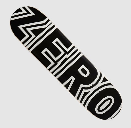 Zero Bold 7.75" Skateboard Deck in black with white graphics