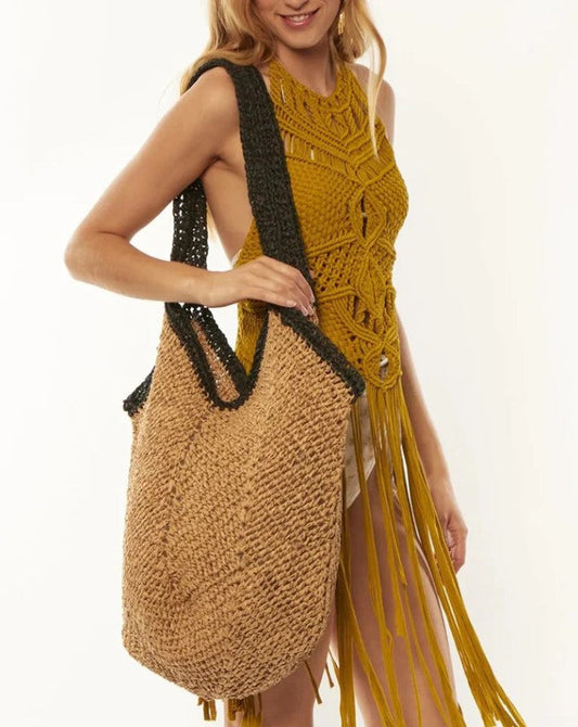 Amuse Society Ivo Straw Beach Bag