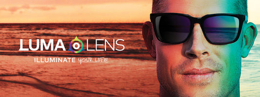 Mick Fanning wearing Dragon Lumalens sunglasses in image showing difference in contrast with and without Lumalens