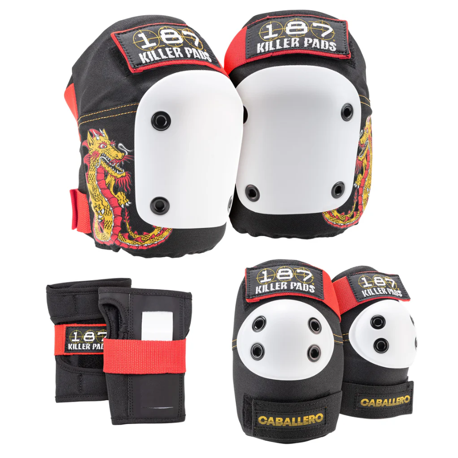 187 - Six Pack Junior Skateboard Pad Set in caballero colourway