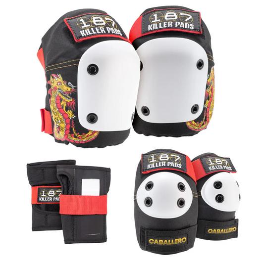 187 - Six Pack Junior Skateboard Pad Set in caballero colourway