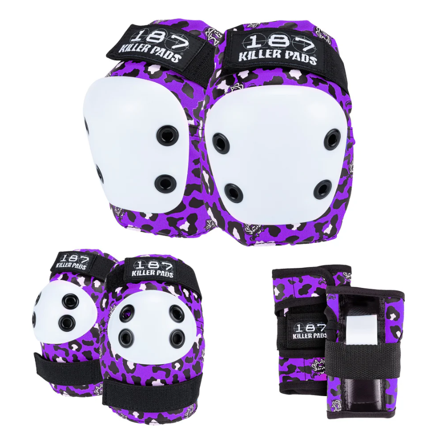 187 - Six Pack Junior Skateboard Pad Set in staab purple colourway