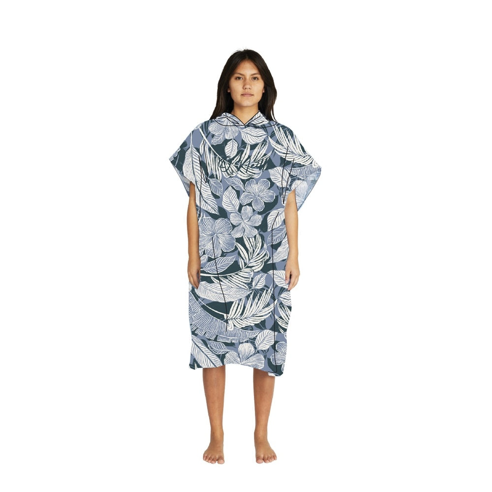 O'Neill Womens Monsoon Change Towel - Hooded towel in blue floral