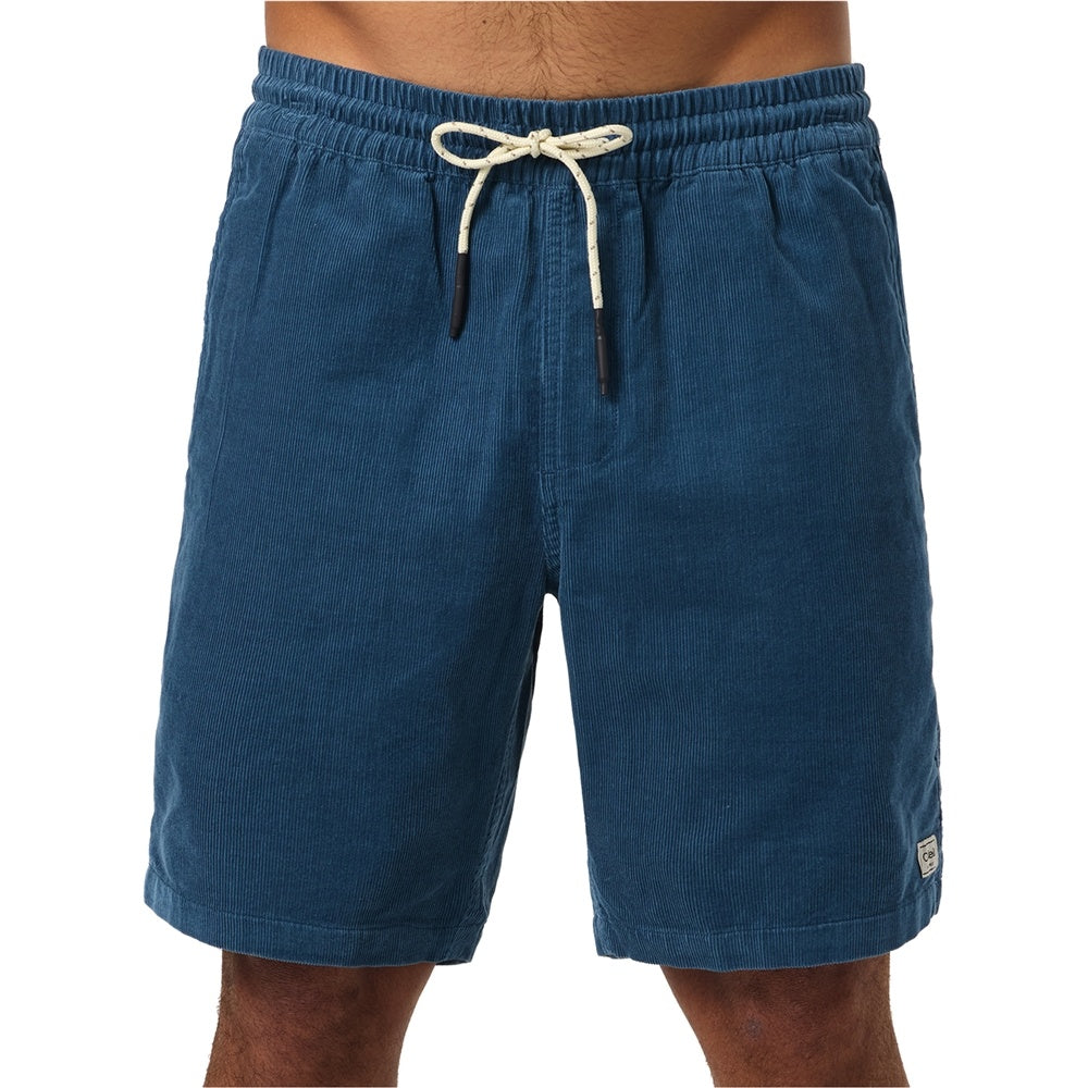 O'Neill OG Cord Elastic Waist 18" Shorts in blue fusion colourway