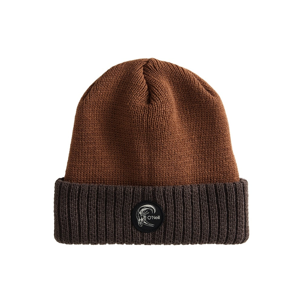 O'Neill OG Two Tone Beanie in dachshund brown colourway from front
