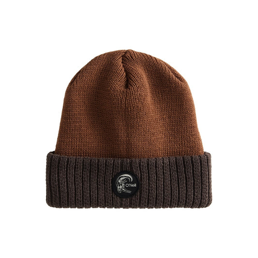 O'Neill OG Two Tone Beanie in dachshund brown colourway from front