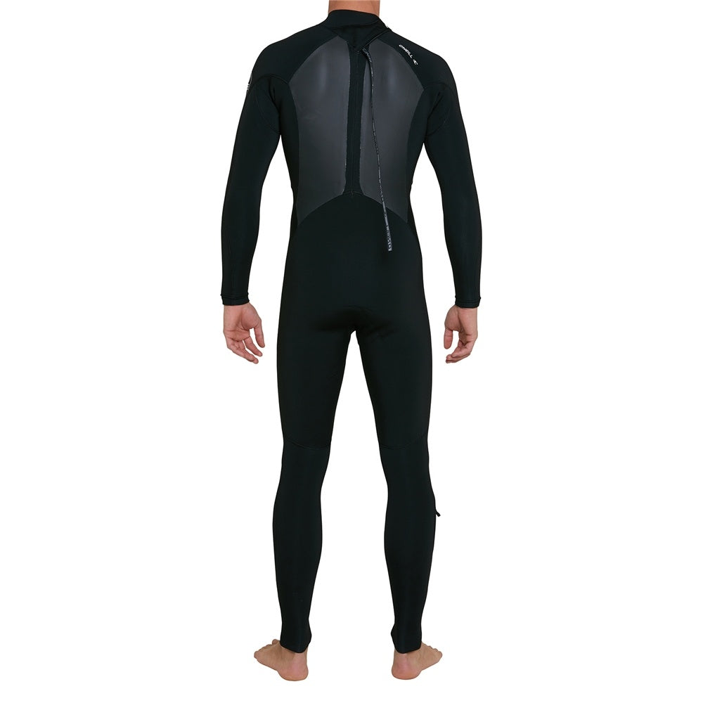 O'Neill Defender 3/2mm Back Zip GBS Wetsuit in black from rear