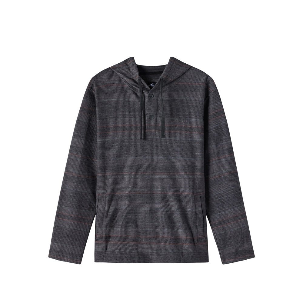 O'Neill Bavaro Stripe Poncho Men's Hoodie in black colourway from front