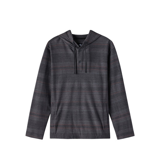 O'Neill Bavaro Stripe Poncho Men's Hoodie in black colourway from front