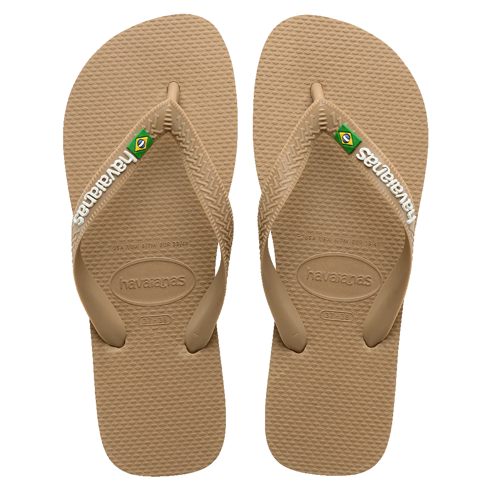 Havaianas Brazil Logo Tan 3581 Jandals in colour tan