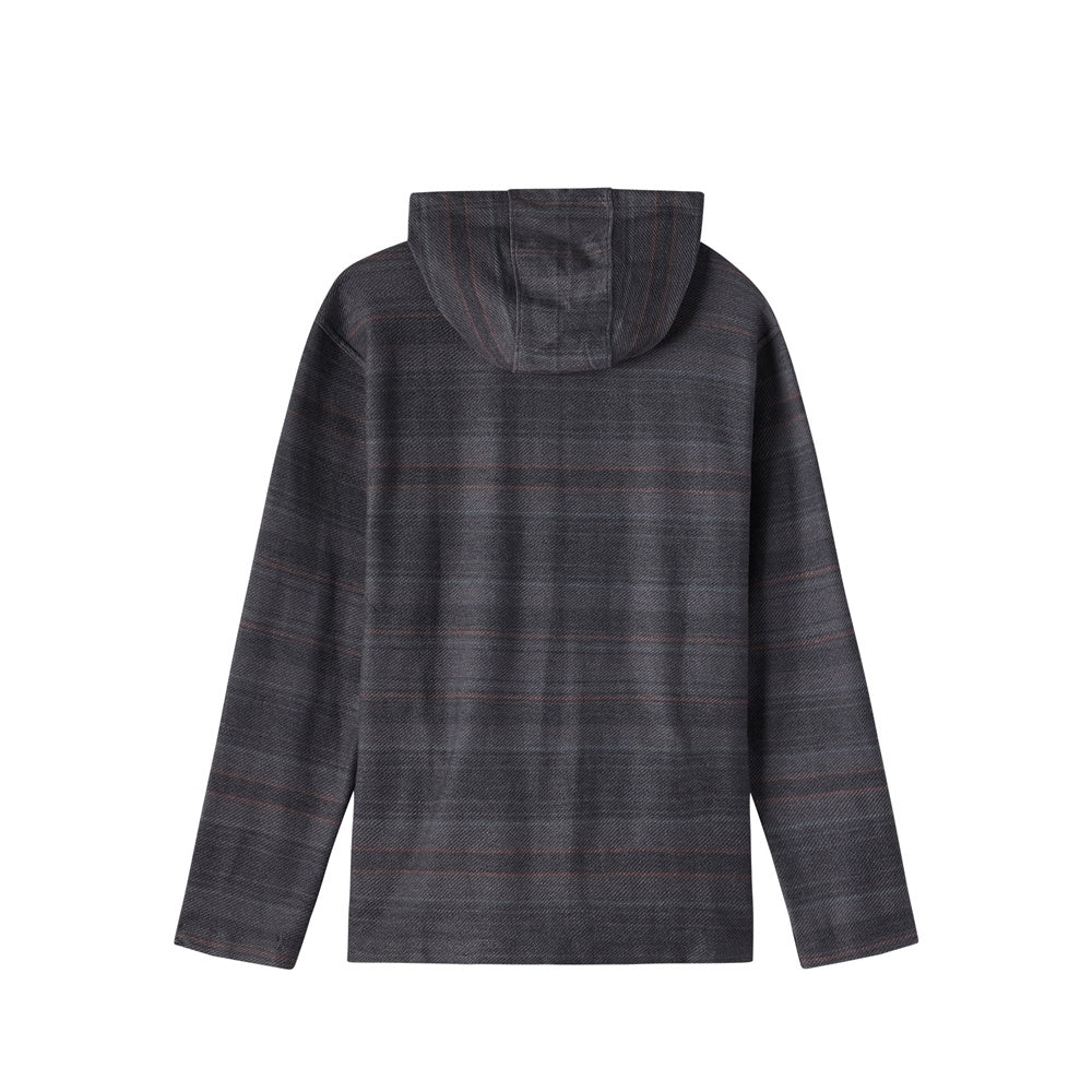 O'Neill Bavaro Stripe Poncho Men's Hoodie in black colourway from rear