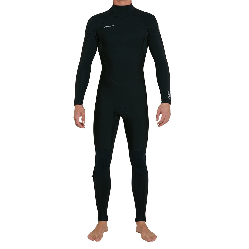 O'Neill Defender 3/2mm Back Zip GBS Wetsuit in black from front