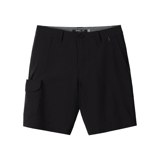 Oneill Mens TRVLR Cargo 20" Hybrid shorts in black from front