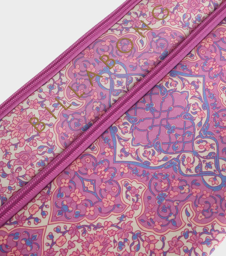 Billabong Mahi Large Pencil Case in barbados pink from front close up
