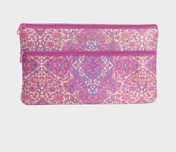 Billabong Mahi Large Pencil Case in barbados pink from front