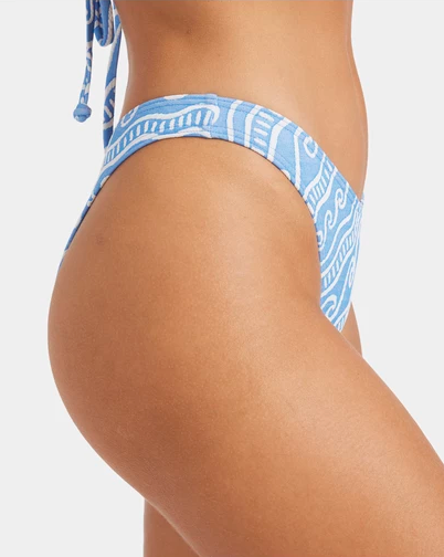 Billabong More Thank Waves Multi Tri with Skimpy Hike Women's Bikini in tidal blue showing pant close up from side
