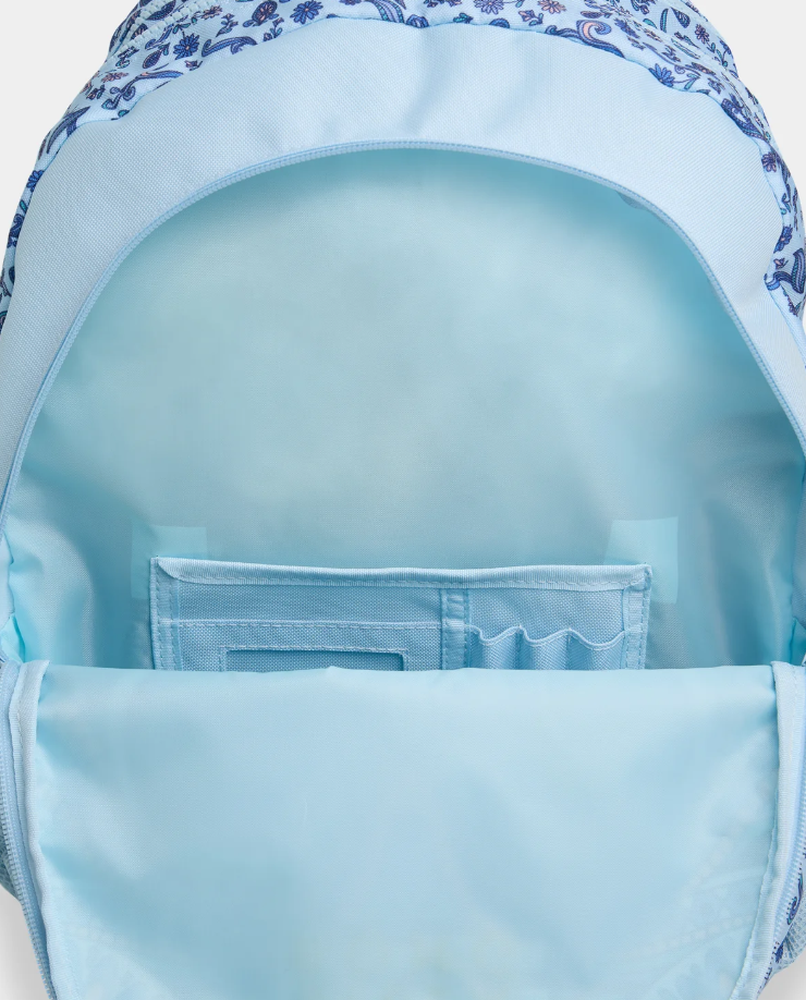 Billabong Sunset Rhapsody Mahi 27 Litre Backpack
 in cool blue showing inside the bag
