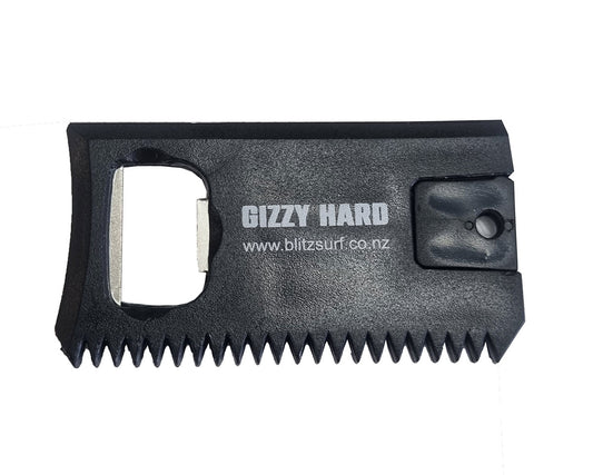 Gizzy Hard Wax Comb with Bottle Opener and Fin Key black colourway