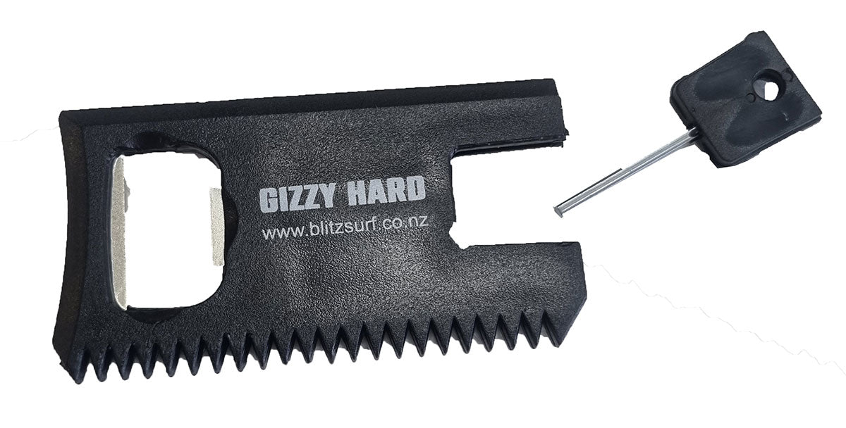 Gizzy Hard Wax Comb with Bottle Opener and Fin Key black colourway fin key noticeable