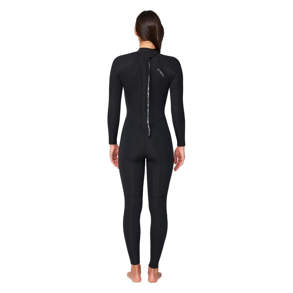 O'Neill Bahia 3/2mm Back Zip GBS Women's Wetsuit in black from the back