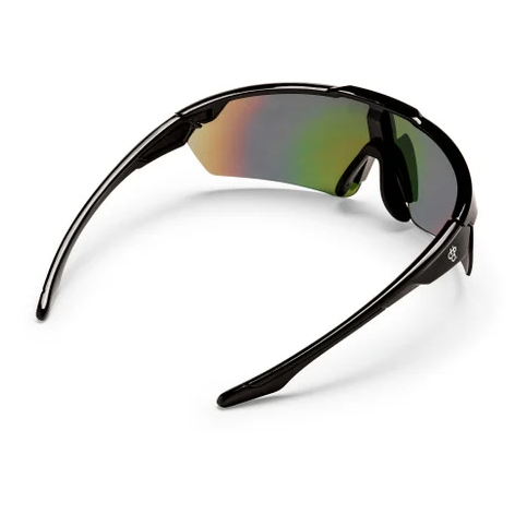 CHPO Brand Soda Sunglasses in black with red mirror lenses from the back and above