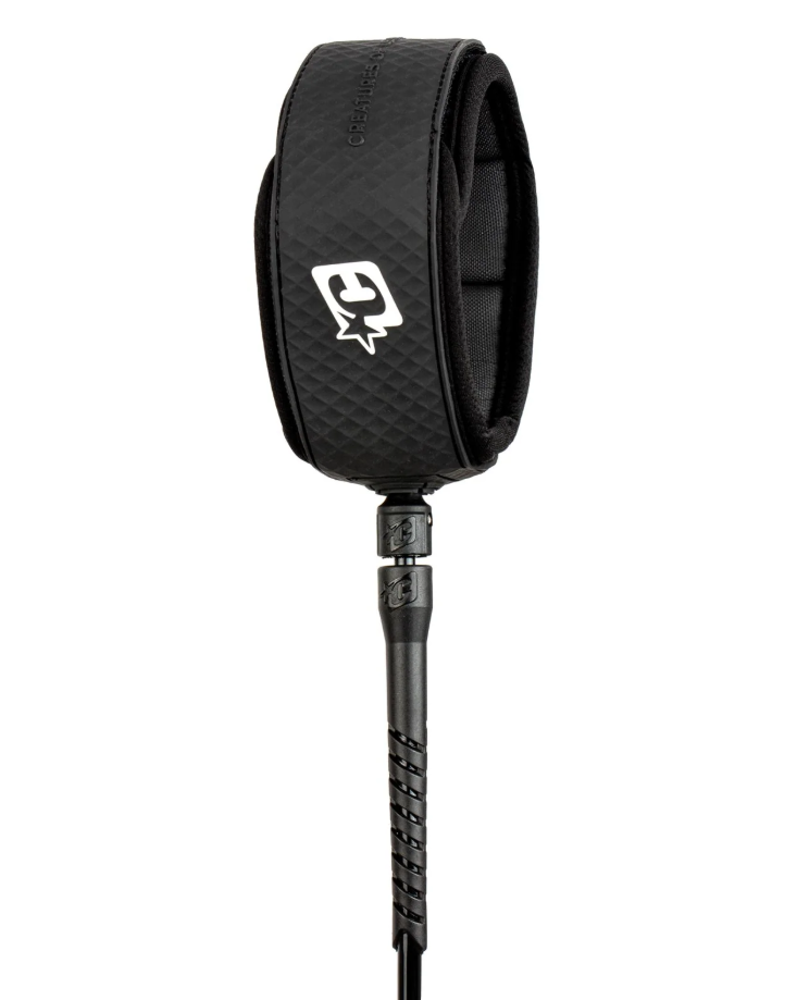Creatures of Leisure 10' SUP Knee Leash (8mm) showing the black cuff end