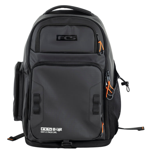 FCS Day-X 24 Litre Backpack in black and granite grey from front