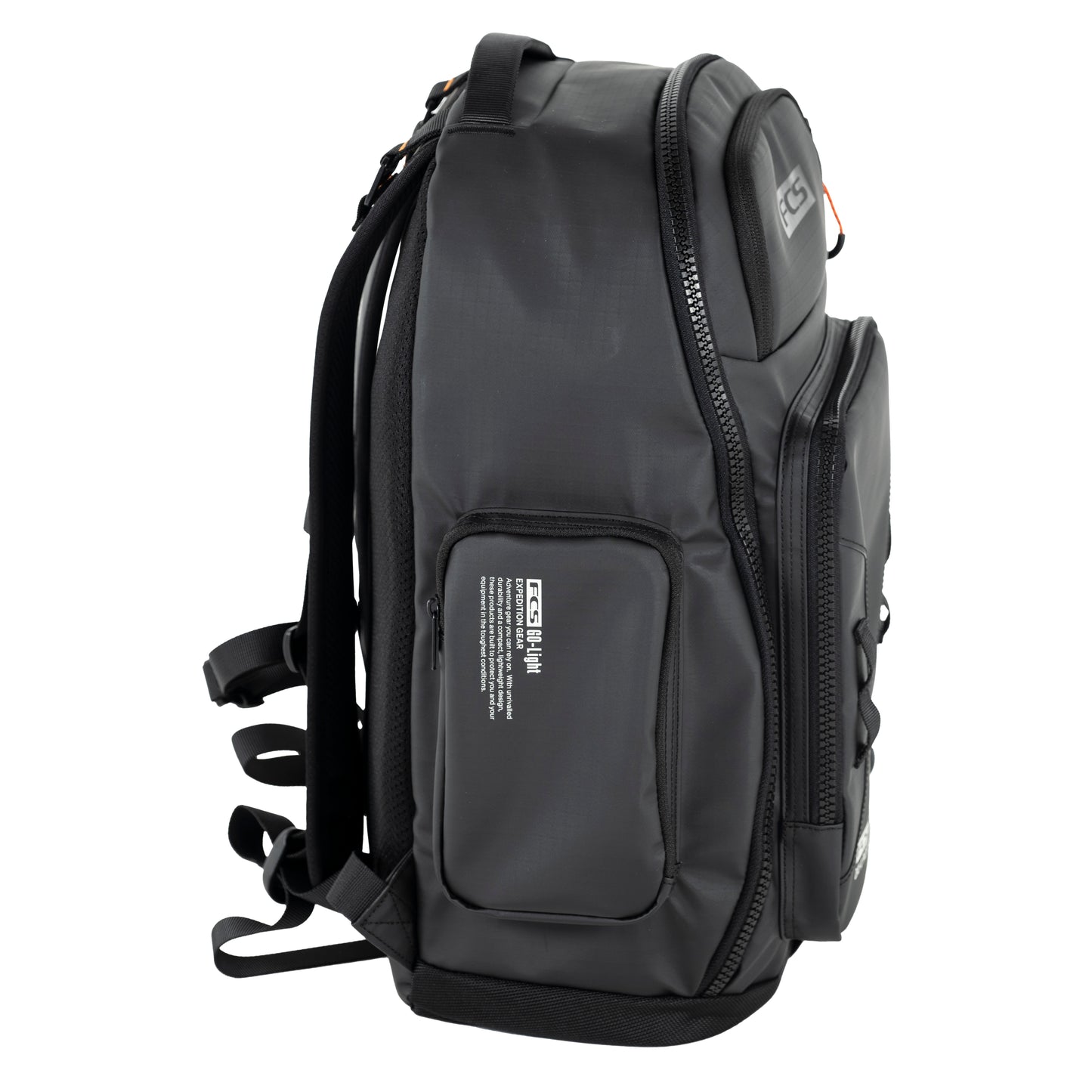 FCS Day-X 24 Litre Backpack in black and granite grey from side