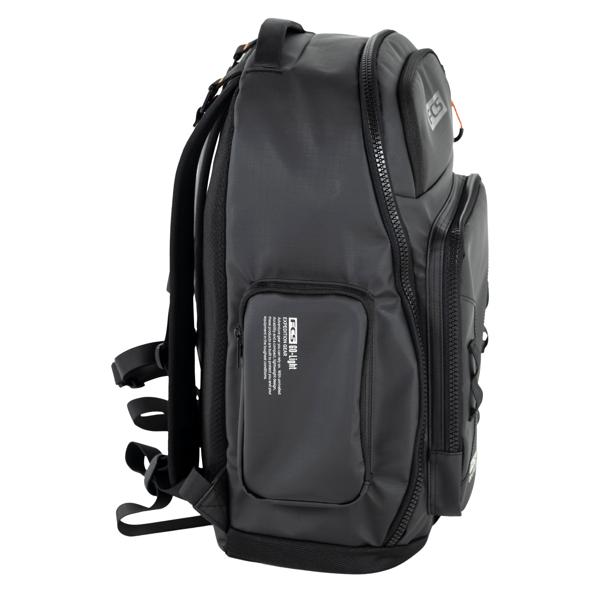 FCS Day-X 24 Litre Backpack in black and granite grey from side