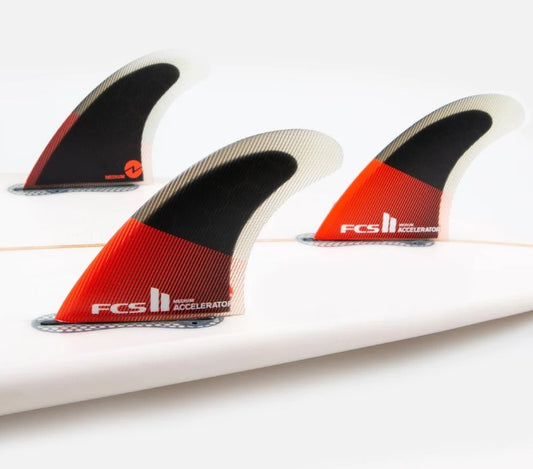 FCS II ACCELERATOR Performance Core LARGE TRI FINS orange black