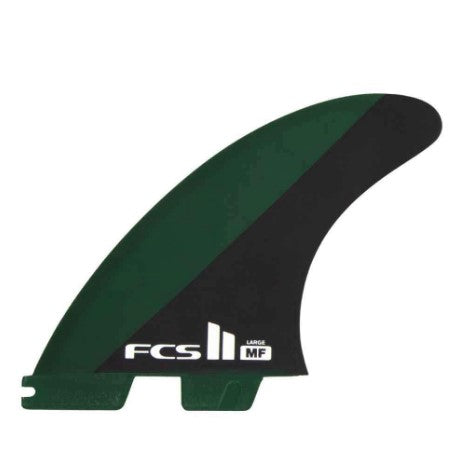 FCS II MICK FANNING PC surfboard TRI FIN SET black and green