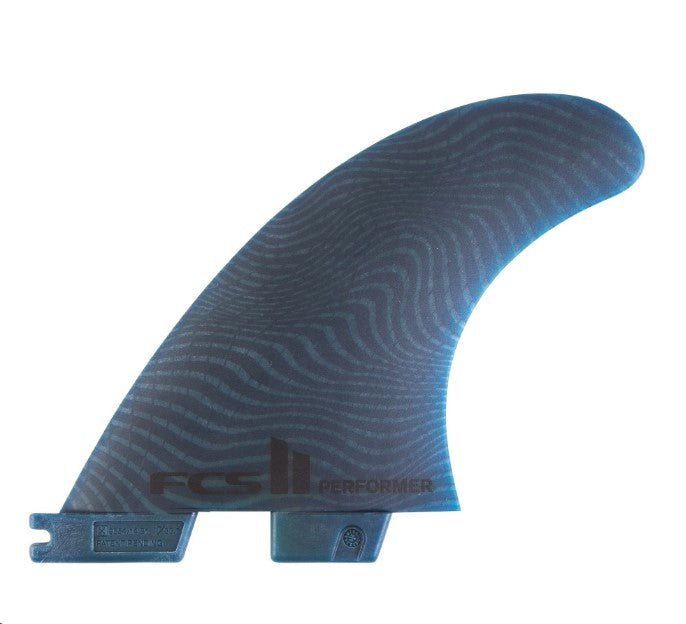 FCS II PERFORMER NG LARGE ECO surfboard TRI FIN SET eco pacific blue