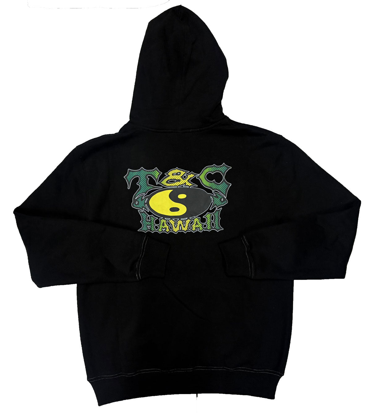 T & C Circa Hoodie in black from rear