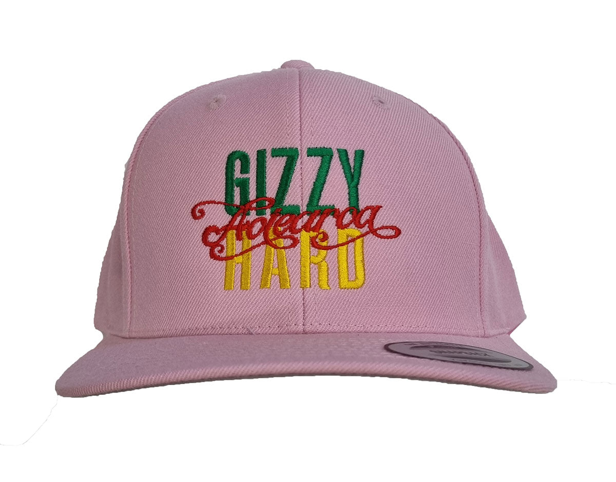 Gizzy Hard Aotearoa Flexfit Curved Peak Cap in pink