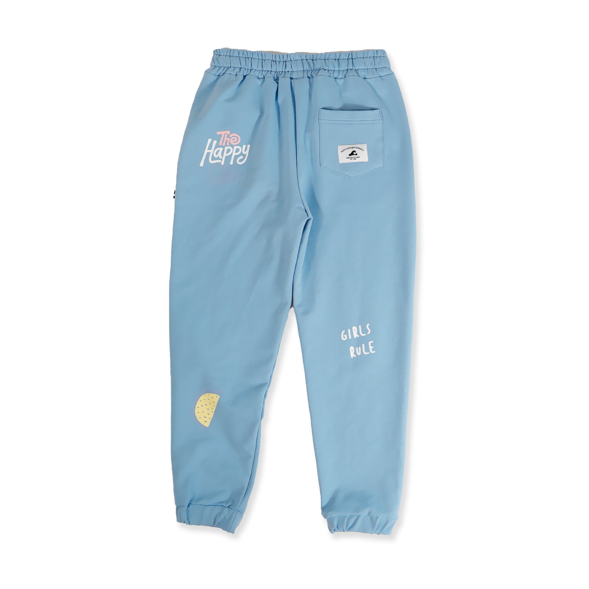 Hello Stranger Girls Sunset Track Pants in cornflower from rear
