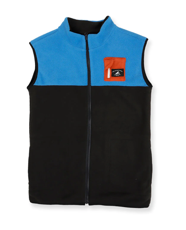 Hello Stranger Boys Everything Vest
 in black and blue from front on white background