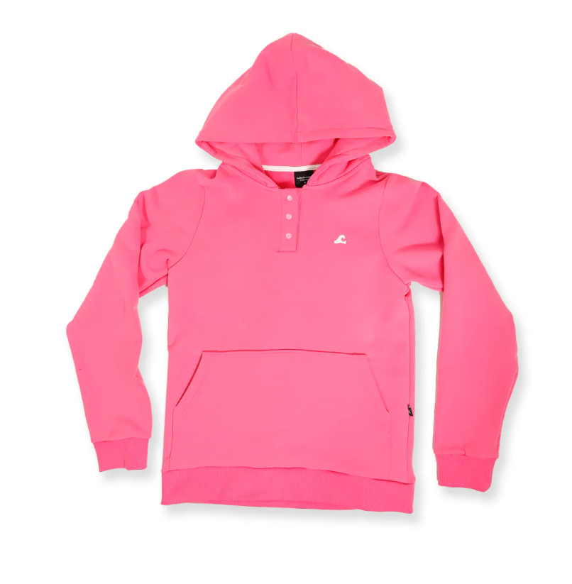 Hello Stranger Seagirl Isla Girls Hoodie in flamingo colourway from front